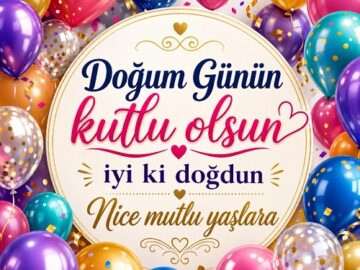 Balonlu doğum günü kartı