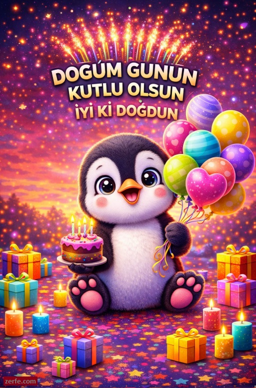 Resimli doğum günü kartı 8