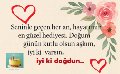 Sevgiliye doğum günü kartı