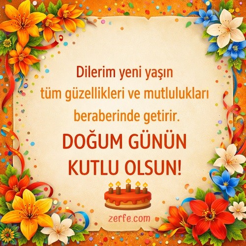 Doğum günü tebrik kartı