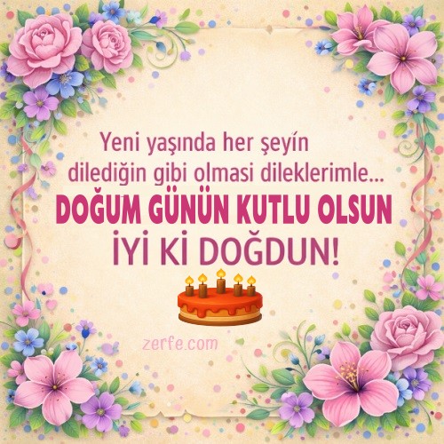 Doğum günü tebrik kartı