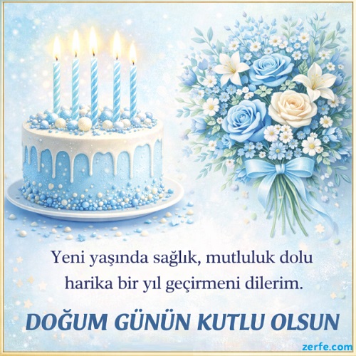 Çiçekli Doğum Günü Tebrik Kartı, Mumlar pasta