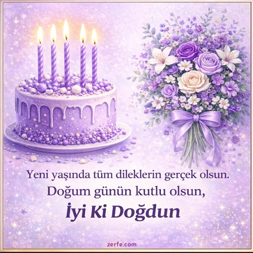 Çiçekli Doğum Günü Tebrik Kartı, Mumlar pasta