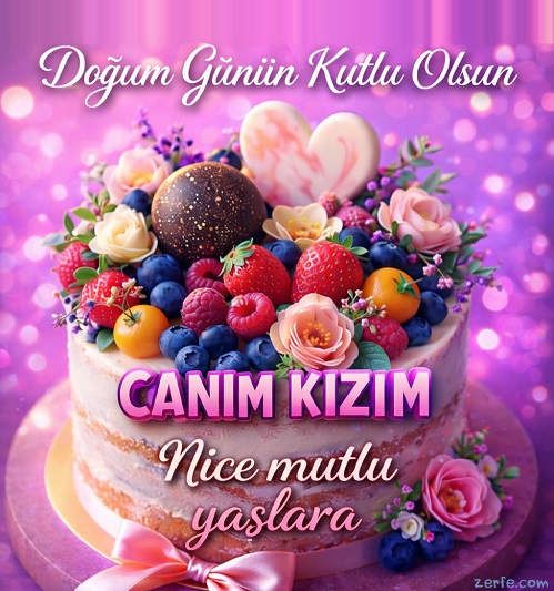 Kızına Doğum Günü Tebrik Kartı