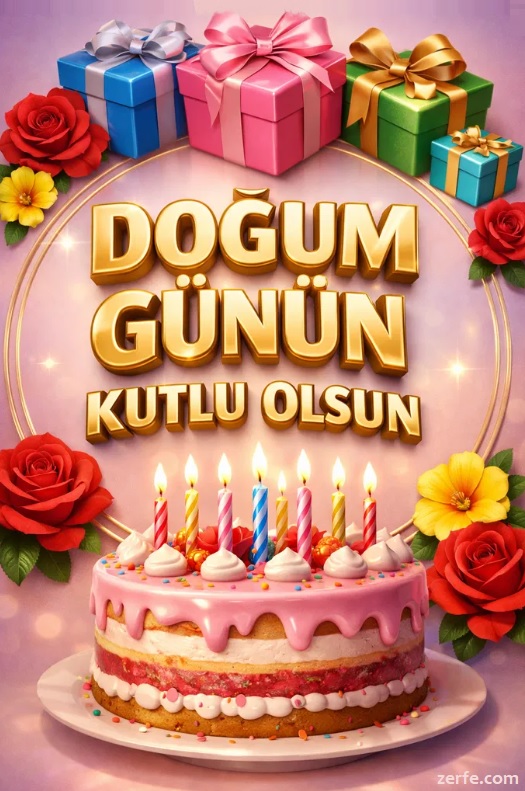 Doğum günü pastalı Kart