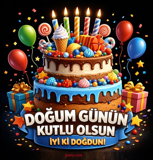 pasta Mumlar doğum günü tebrik kart