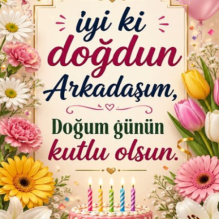 Arkadaşa Resimli Doğum Günü Mesajları