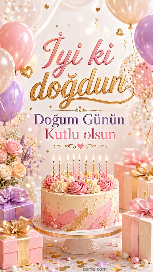 Balonlu Doğum Günü Tebrik Kartları