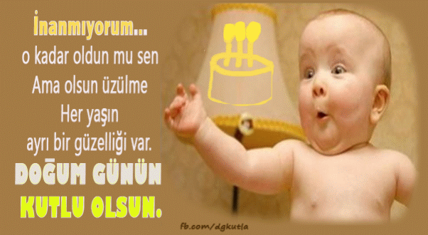 Bebekli doğum günü gif kart