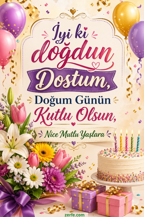 Dost İçin Doğum Günü Resimli Mesajlar