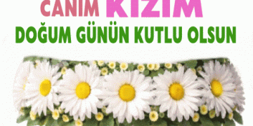 Kızı için doğum günü tebrik kart
