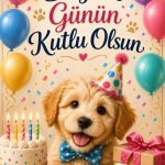 Köpekli Doğum Günü Kartı