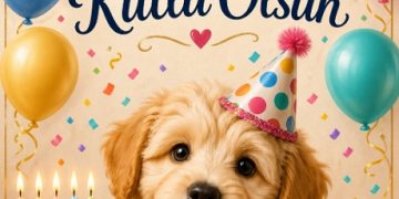 Köpekli Doğum Günü Kartı