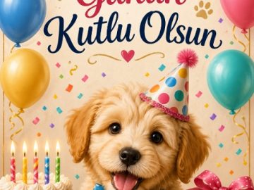Köpekli Doğum Günü Kartı