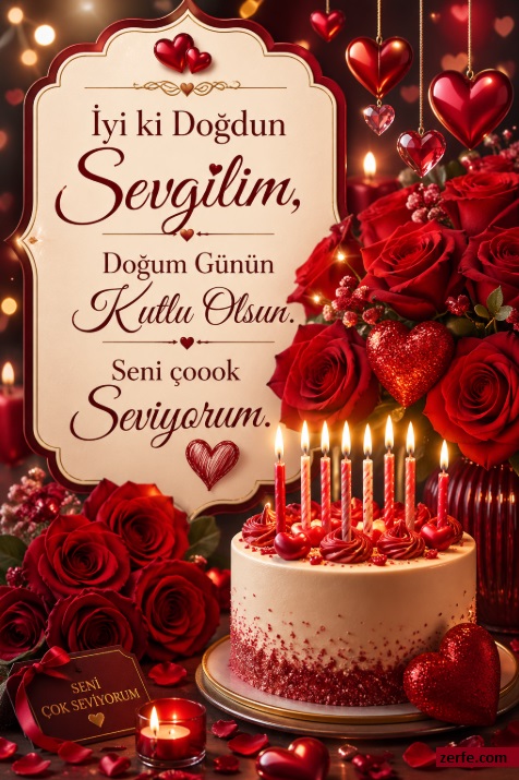 Sevgiliye Resimli Doğum Günü Mesajları