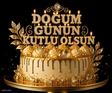 Altın Konseptli Doğum Günü Tebrik kartları